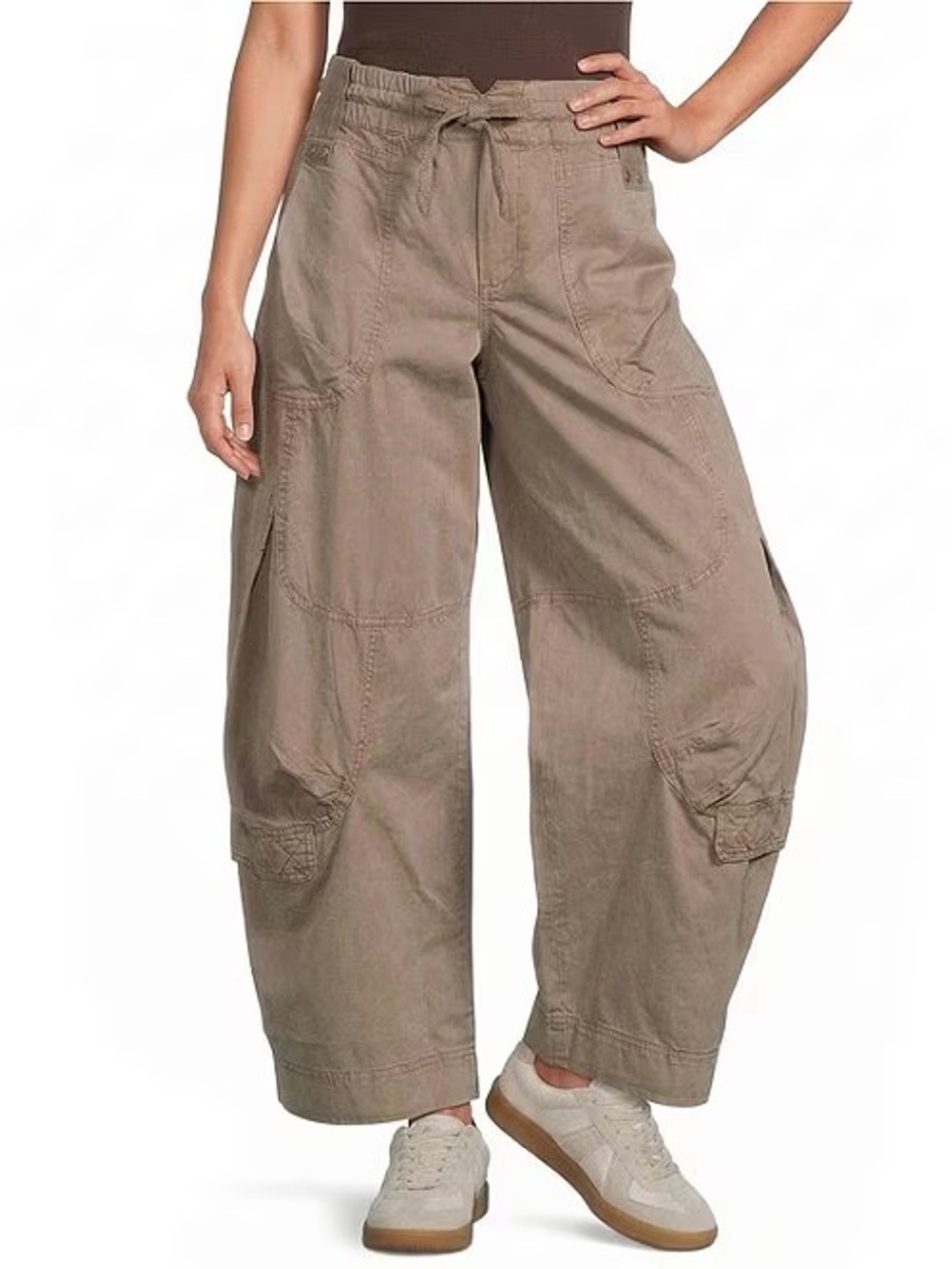 Free People Taupe Utility Cargo Pants